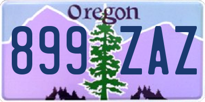 OR license plate 899ZAZ