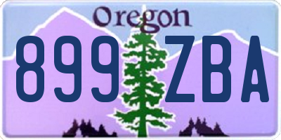 OR license plate 899ZBA
