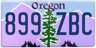 OR license plate 899ZBC