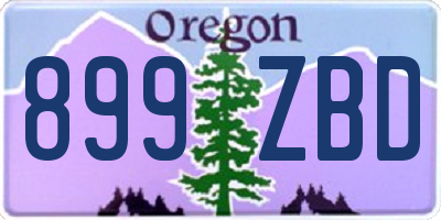 OR license plate 899ZBD
