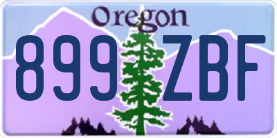 OR license plate 899ZBF
