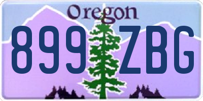OR license plate 899ZBG