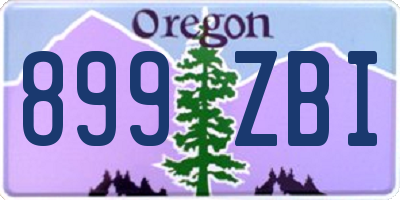OR license plate 899ZBI