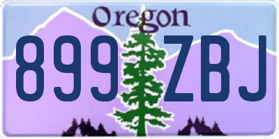 OR license plate 899ZBJ