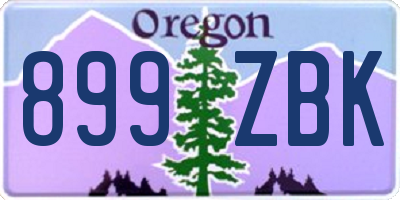 OR license plate 899ZBK