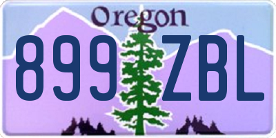 OR license plate 899ZBL