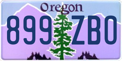 OR license plate 899ZBO