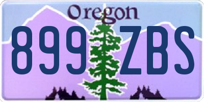 OR license plate 899ZBS