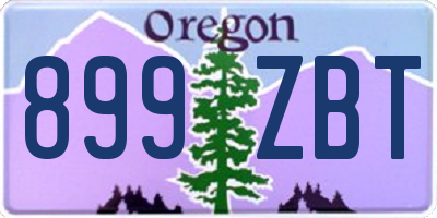OR license plate 899ZBT