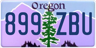 OR license plate 899ZBU