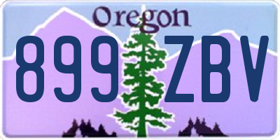 OR license plate 899ZBV