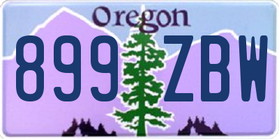 OR license plate 899ZBW
