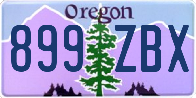 OR license plate 899ZBX