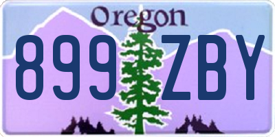 OR license plate 899ZBY
