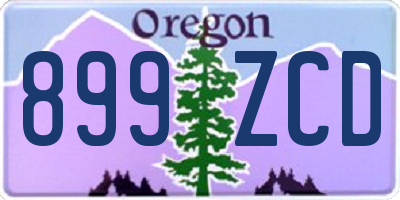 OR license plate 899ZCD