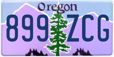 OR license plate 899ZCG
