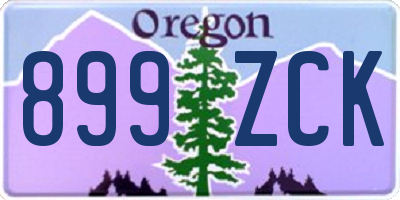 OR license plate 899ZCK