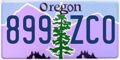 OR license plate 899ZCO