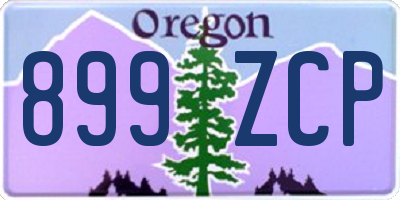 OR license plate 899ZCP