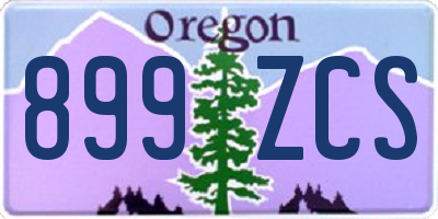 OR license plate 899ZCS
