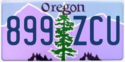 OR license plate 899ZCU
