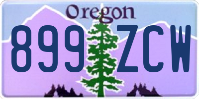 OR license plate 899ZCW