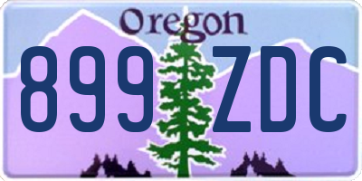 OR license plate 899ZDC