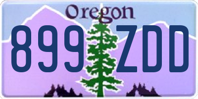 OR license plate 899ZDD