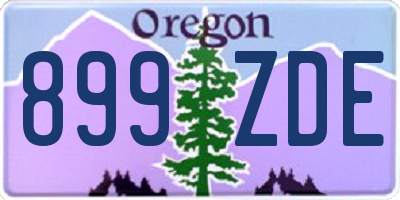 OR license plate 899ZDE