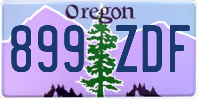 OR license plate 899ZDF