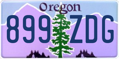 OR license plate 899ZDG