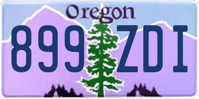 OR license plate 899ZDI