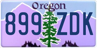 OR license plate 899ZDK