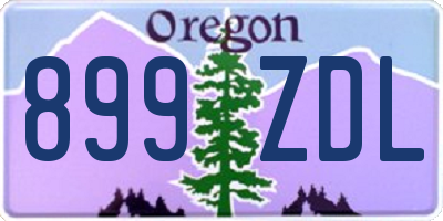 OR license plate 899ZDL