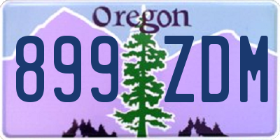 OR license plate 899ZDM