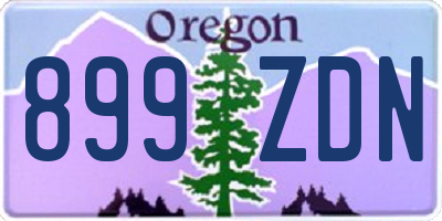 OR license plate 899ZDN