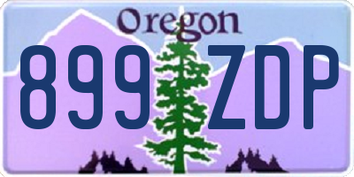 OR license plate 899ZDP