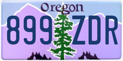 OR license plate 899ZDR