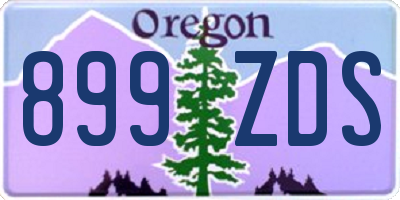 OR license plate 899ZDS