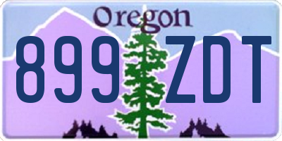 OR license plate 899ZDT