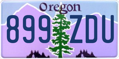 OR license plate 899ZDU