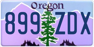 OR license plate 899ZDX