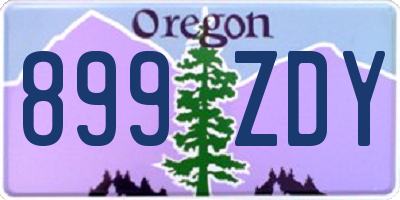 OR license plate 899ZDY