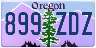 OR license plate 899ZDZ