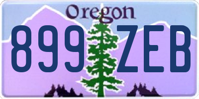 OR license plate 899ZEB