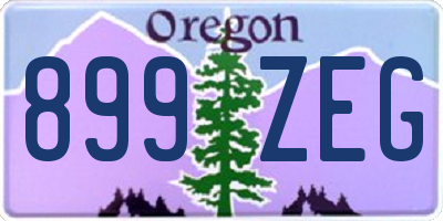 OR license plate 899ZEG