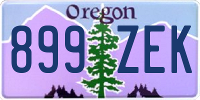 OR license plate 899ZEK