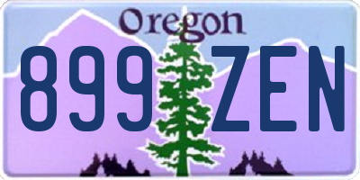 OR license plate 899ZEN