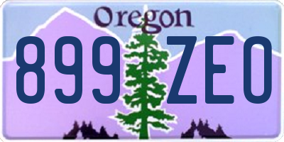 OR license plate 899ZEO