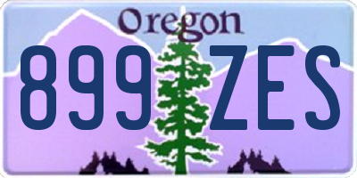 OR license plate 899ZES